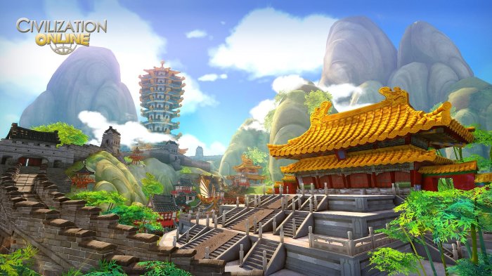Online civilization mmo rpg strategy sci fi fantasy empire building detail history adventure architecture artwork asian
